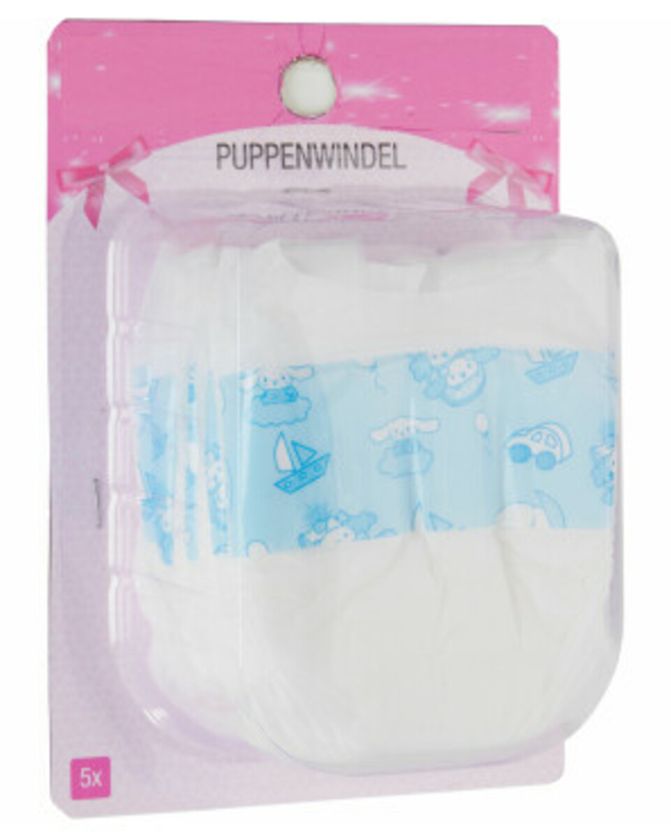 Bild 1 von Puppenwindeln, 5er-Pack, blau