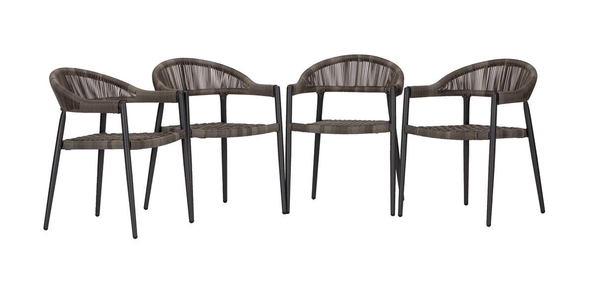 Bild 1 von Gartensessel-Set 4-tlg. stapelbar Brooklyn Metall, Graphitfarben, Dunkelgrau