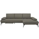 Bild 1 von Celina Home Ecksofa, Graubraun, Leder, Echtleder, Spaltleder, Rindleder, 3-Sitzer, Ottomane links, L-Form, 273x187 cm, Made in EU, Fußauswahl, Lederauswahl, Stoffauswahl, seitenverkehrt erhältlich,