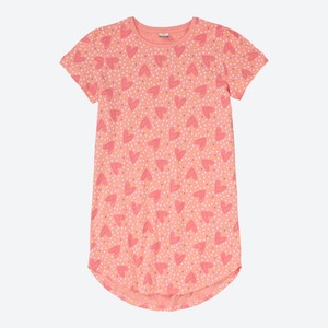 Mädchen-Nachthemd mit Herzmuster, Rose