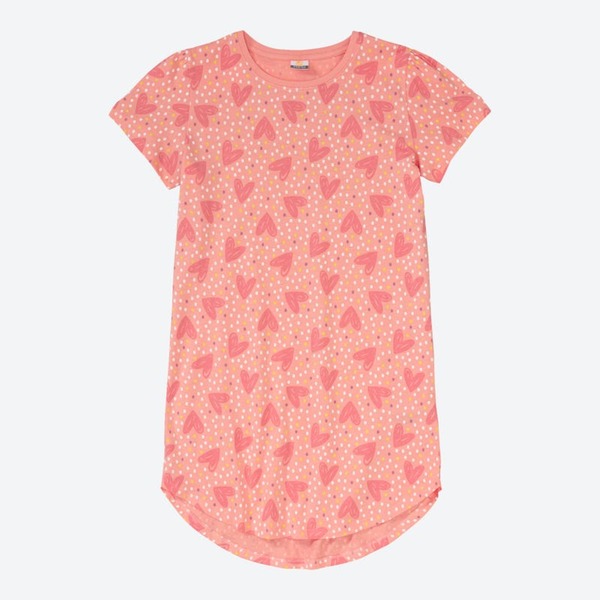 Bild 1 von Mädchen-Nachthemd mit Herzmuster, Rose