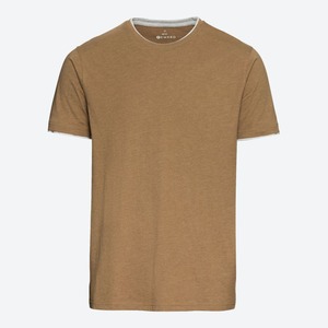 Herren-T-Shirt mit Layer-Look, Dark-yellow