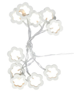 LED-Lichterkette Blumen, 10 LEDs, ca. 165 cm, weiß