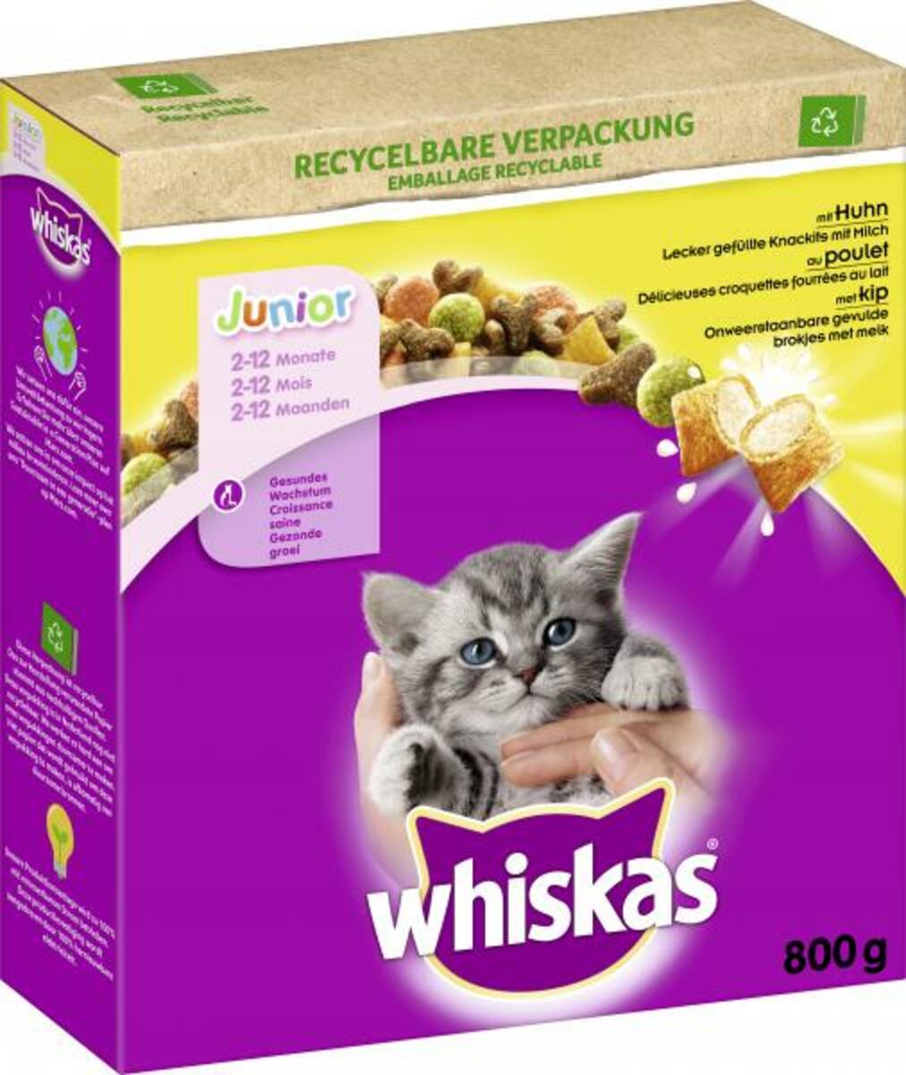 Bild 1 von Whiskas Junior lecker gefüllte Knackkits mit Huhn