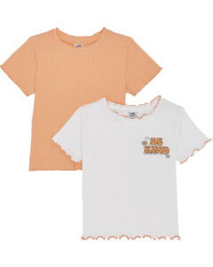T-Shirts im Pack, 2er-Pack, Kiki & Koko, weiß/apricot