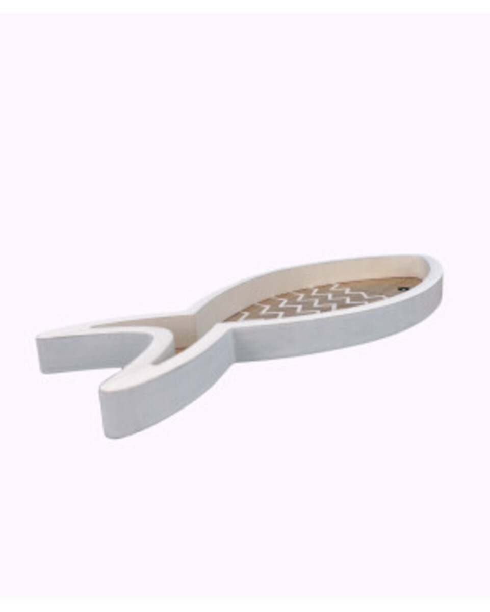 Bild 1 von Deko-Fisch mit hohem Rand, ca. 30 x 13,5 x 2,5 cm, natur/weiß