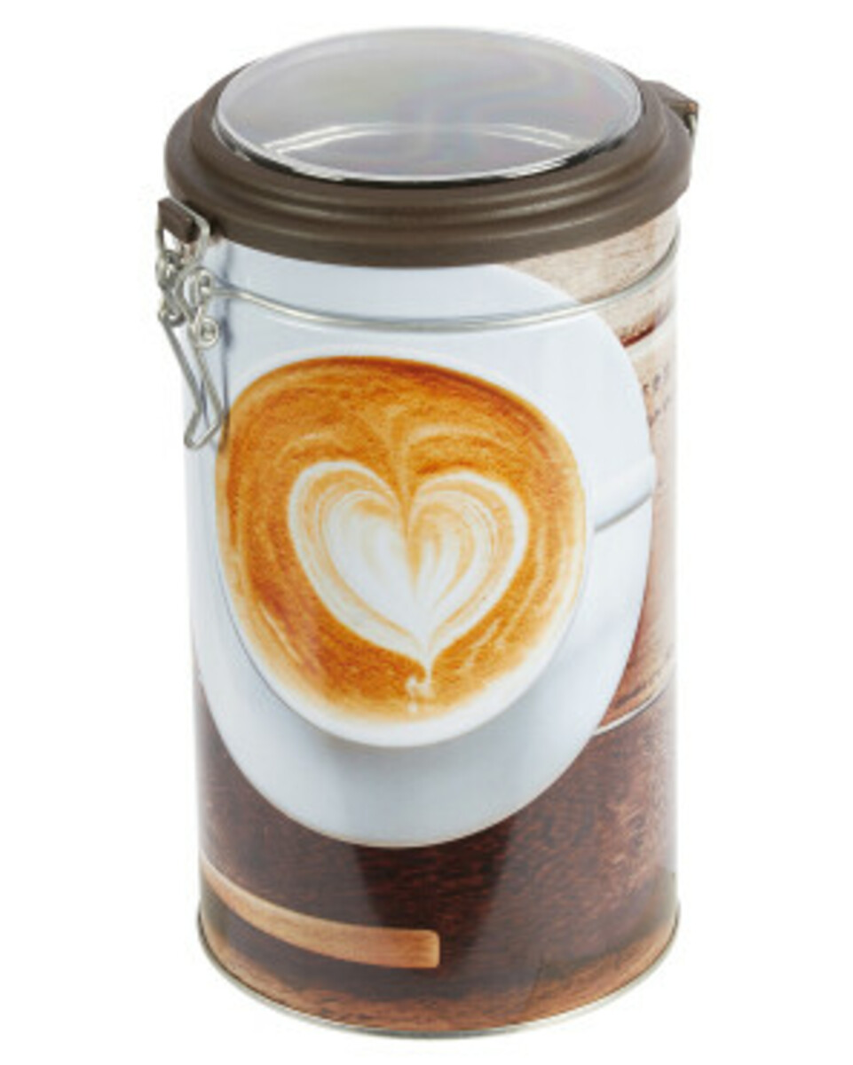 Bild 1 von Kaffeedose aus Weißblech, ca. 11 x 19 cm, braun