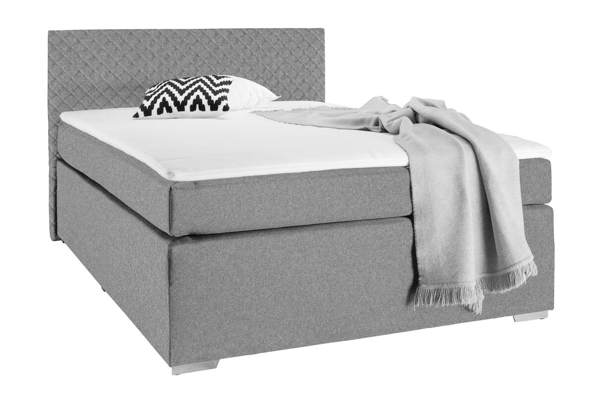 Bild 1 von Boxspringbett Mali New in Silberfarben ca. 140x200cm, Silberfarben