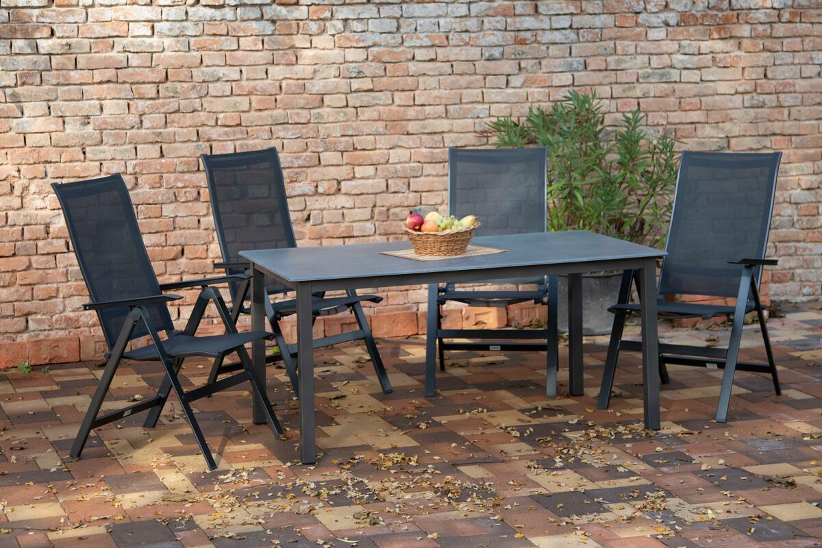 Bild 1 von Gartensessel klappbar Urban Aluminium, Anthrazit, Schwarz