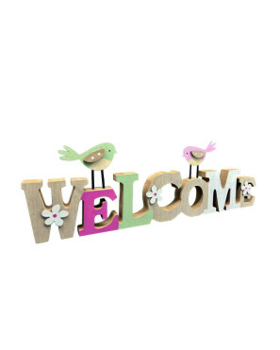 Bild 1 von Frühlingshafter Deko-Schriftzug, ca. 38 x 1,8 x 13,5 cm, bunt