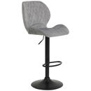 Bild 1 von Boxxx Barhocker, Grau, Schwarz, Metall, Textil, Vintage, Rundrohr, Bodenplatte, 42x96-117x51 cm, Sitzfläche 360° drehbar, Stoffauswahl, Esszimmer, Barmöbel, Barhocker