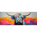 Bild 1 von Euroart Aluminiumbild Coloured Highland Cattle I, Mehrfarbig, Metall, rechteckig, 140x50x2 cm, einfache und schnelle Anbringung, Bilder und Zubehör, Metallbilder