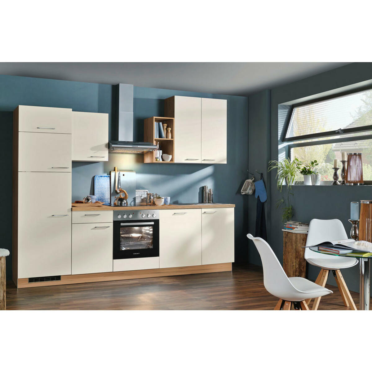 Bild 1 von Welnova Küchenblock, Eiche, Magnolie, Metall, 1 Schubladen, nur wie online abgebildet bestellbar, A, 280 cm, Zusatzausstattung erhältlich, vormontierter Korpus, Küchen, Küchenzeilen & Küchenblö