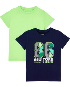 T-Shirts mit Rundhals, 2er-Pack, Kiki & Koko, dunkelblau/grün