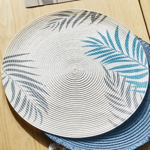 Platz-Set mit Palmblätter-Druck, Ø ca. 38cm, White