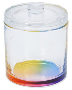 Kosmetikdose aus Glas, ca. 9 x 10,5 cm, transparent