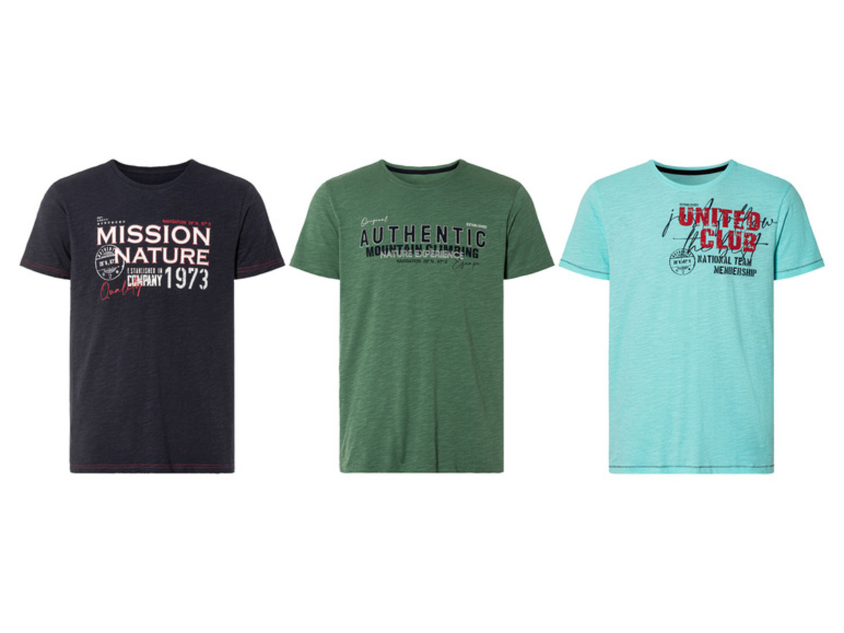 Bild 1 von LIVERGY® Herren T-Shirts, mit Print, aus reiner Baumwolle