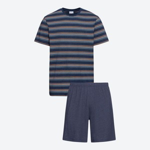 Herren-Schlafanzug mit Ringel-Muster, 2-teilig, Dark-blue