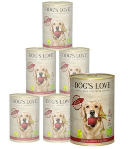 DOG'S LOVE Nassfutter für Hunde Reds Vegan, Adult, 6 x 400 g