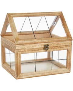 Anzuchthaus aus Holz, ca. 24 x 19,5 x 24 cm, naturfarben