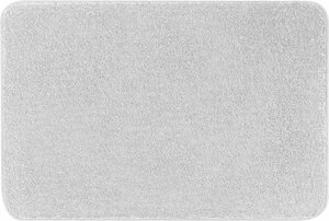 Badematte Meadow Kleine Wolke, Höhe 30 mm, rutschhemmend beschichtet, fußbodenheizungsgeeignet, Polyester, rechteckig, Badteppich, Uni Farben, Grau