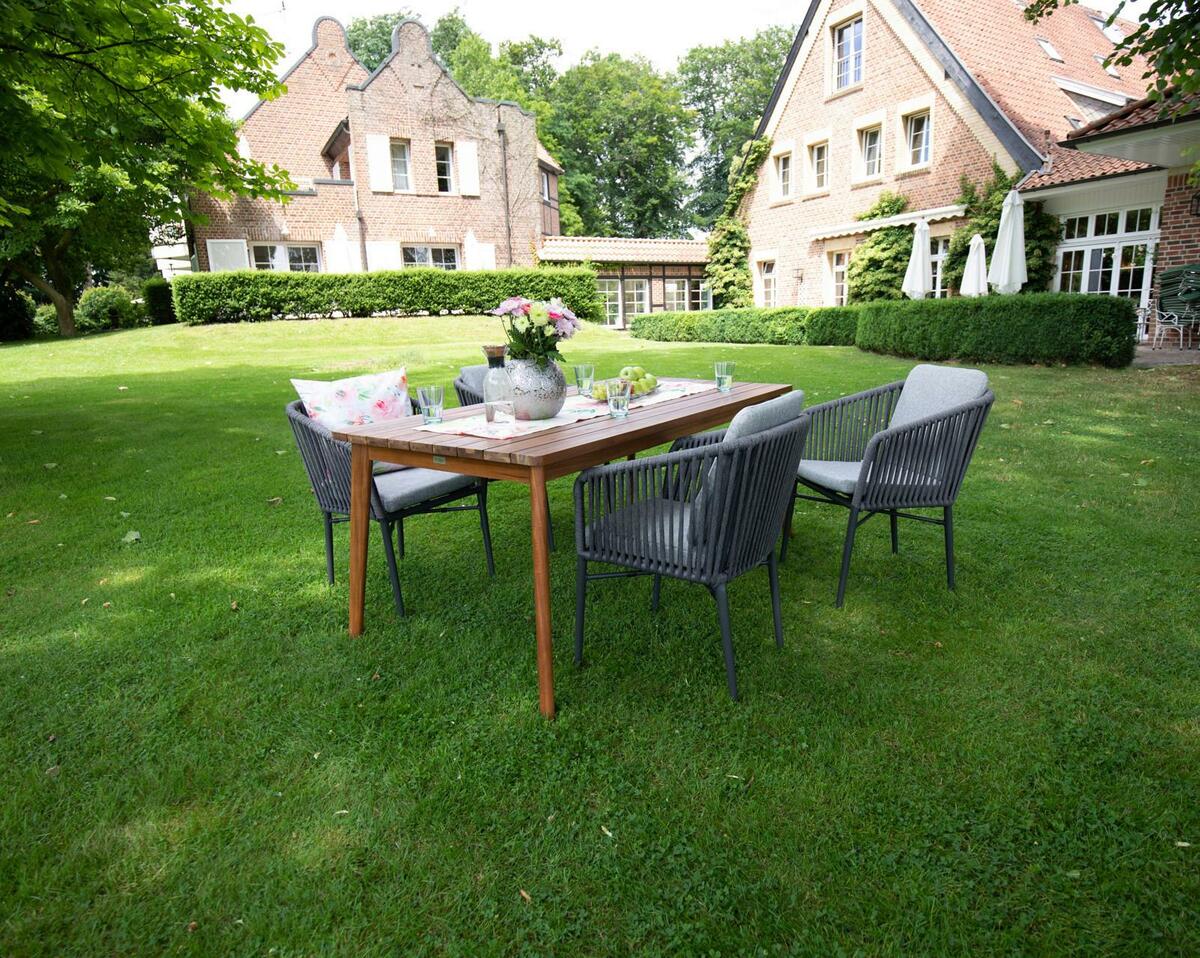 Bild 1 von Gartengarnitu 5-tlg. Atacama Holz/Kunststoff/Metall, Grau, Teakfarben