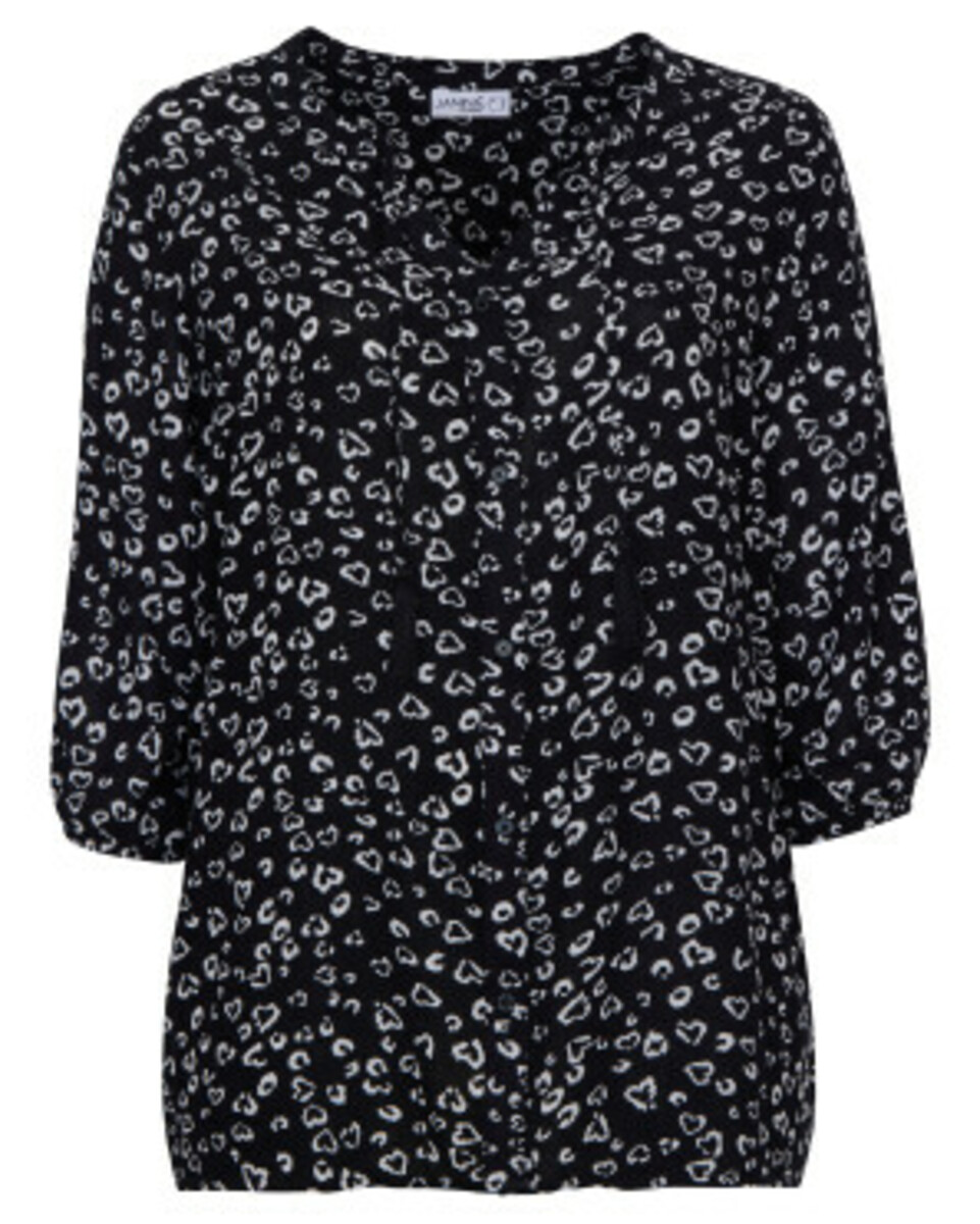 Bild 1 von Viskosebluse, Janina curved, verschiedene Designs, schwarz/weiß