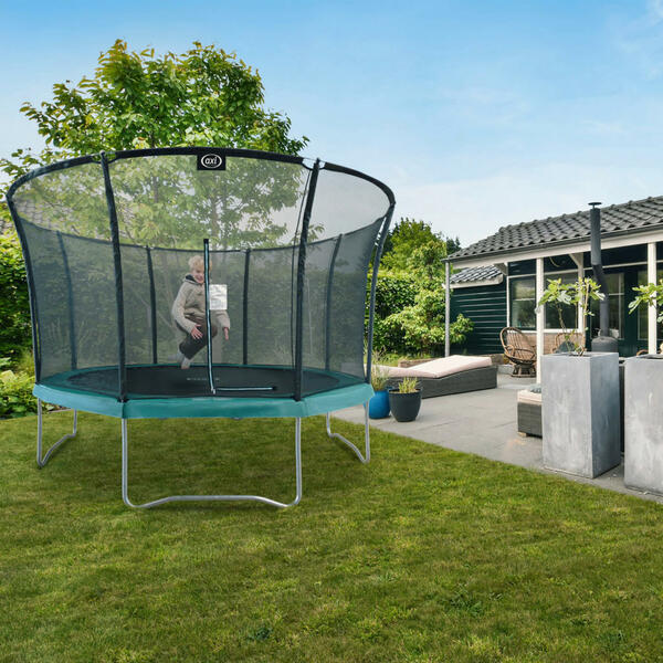 Bild 1 von Trampolin, Grün, Schwarz, Metall, Kunststoff, rund, 405x269x405 cm, EN 71, CE, Outdoor Spielzeug, Trampoline