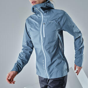Regenjacke Damen wasserdicht ultraleicht Speed Hiking - FH500 Rain blau Blau|grau