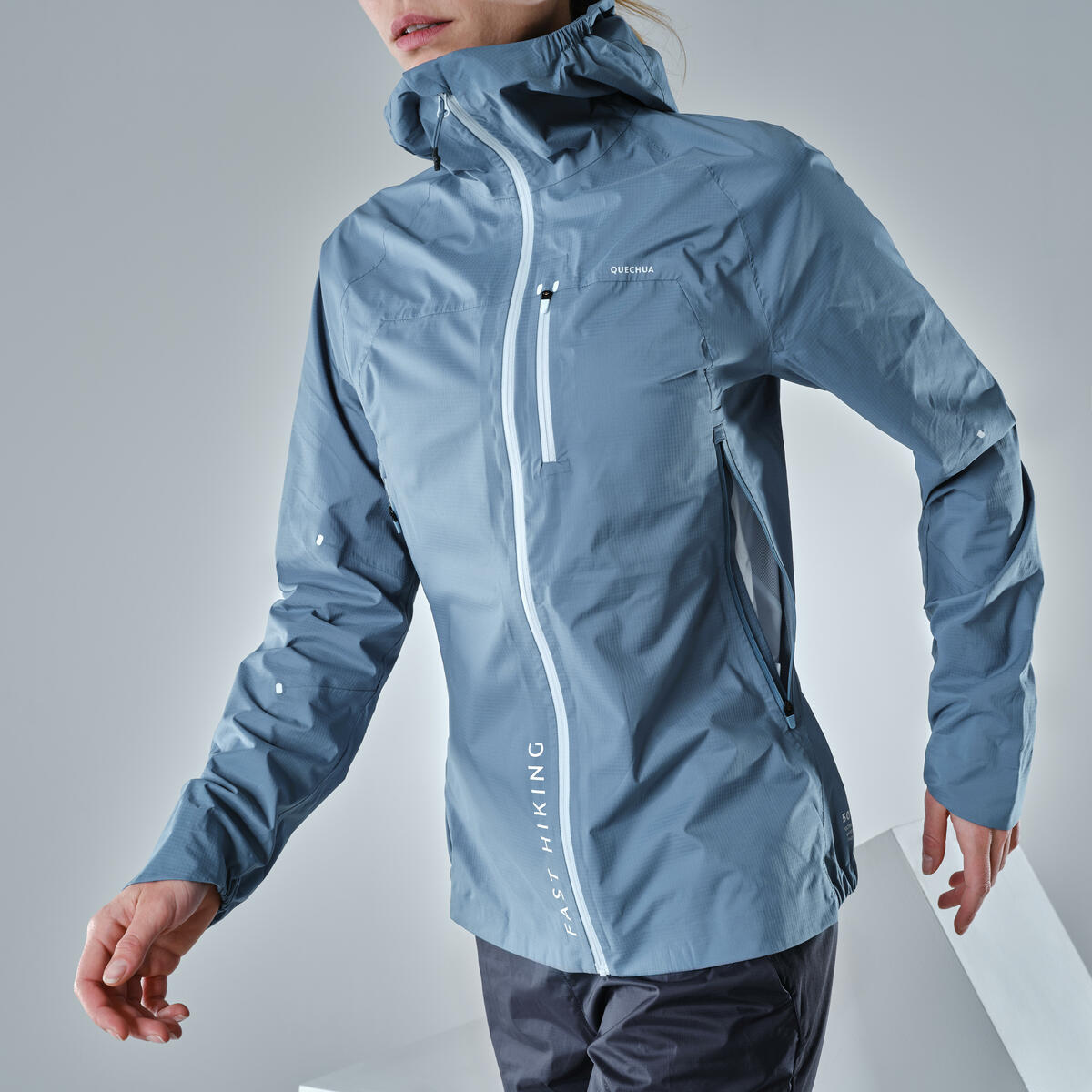 Bild 1 von Regenjacke Damen wasserdicht ultraleicht Speed Hiking - FH500 Rain blau Blau|grau