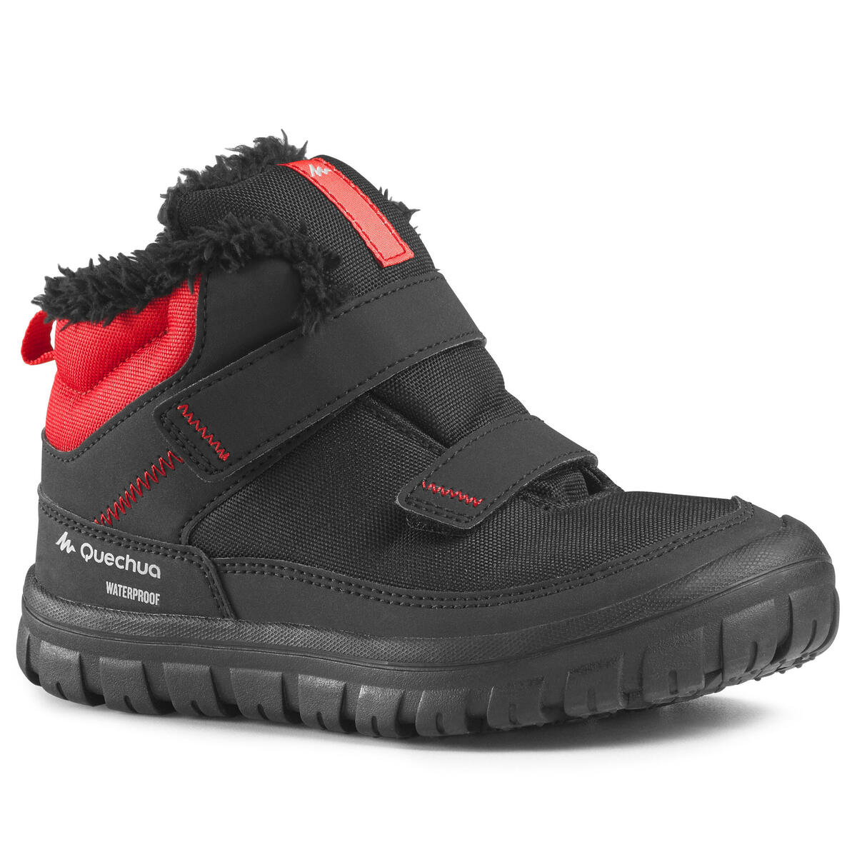 Bild 1 von Winterschuhe Winterwandern SH100 Warm Wasserdicht Klettband Kinder 24–32 schwarz Rot|schwarz