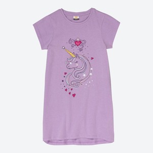 Mädchen-Nachthemd mit Einhorn-Frontaufdruck, Violet