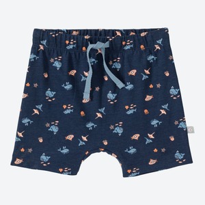 Baby-Jungen-Shorts mit Fisch-Motiven, Dark-blue