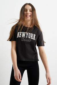 C&A New York-Kurzarmshirt, Schwarz, Größe: 128