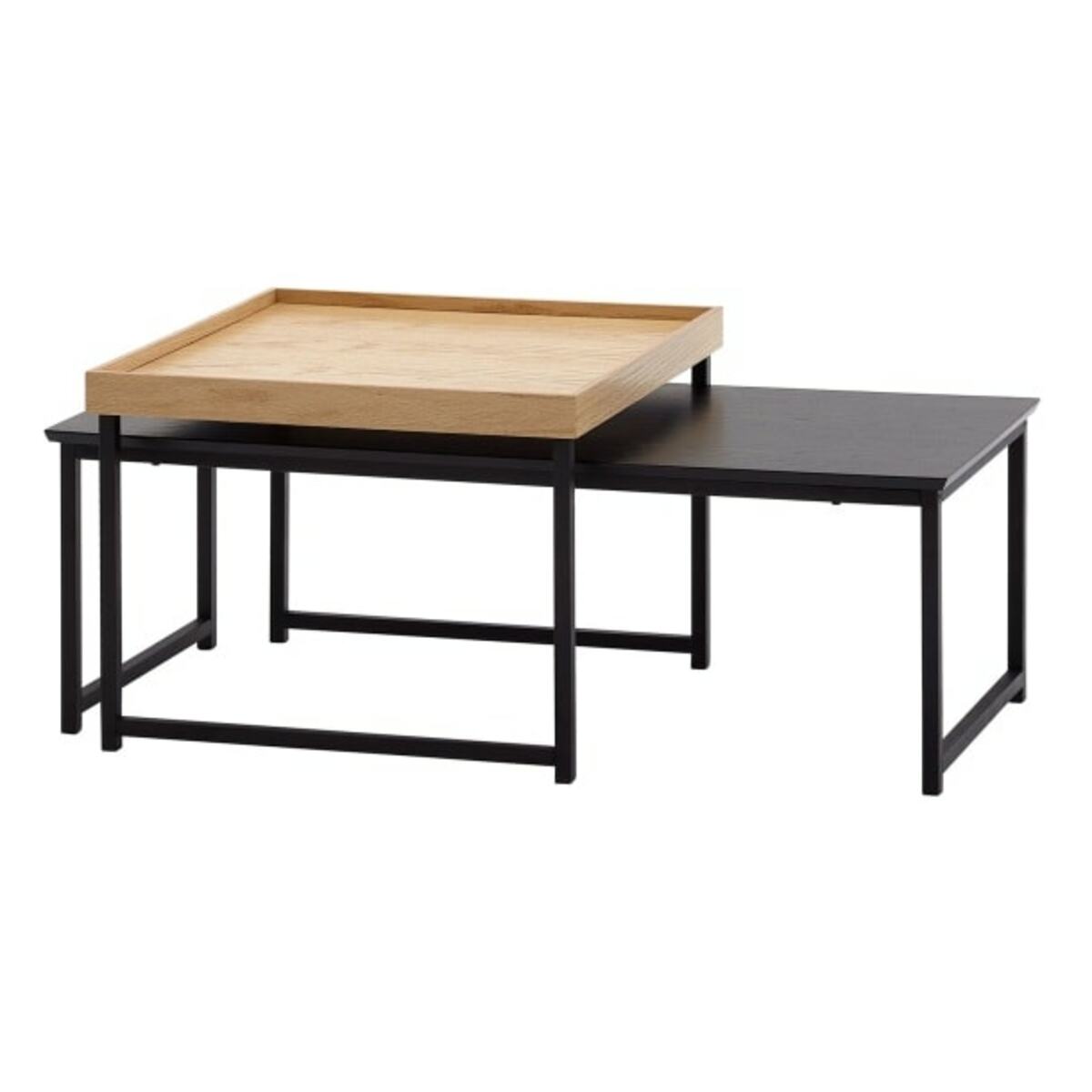 Bild 1 von Couchtisch 2er Set Eiche-Dekor/Schwarz