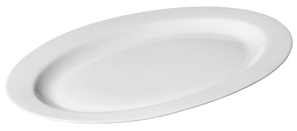 Bild 1 von METRO Professional Teller flach Fine Dining, Porzellan, 35.5 x 24.5 x 2.5 cm, oval, weiß, 4 Stück
