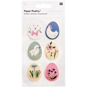 Rico Design
                                        Paper Poetry 3D-Sticker Bunny Hop Ostereier 6 Stück