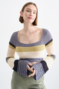 Bild 1 von C&A CLOCKHOUSE-Crop Pullover-gestreift, Grau, Größe: XS