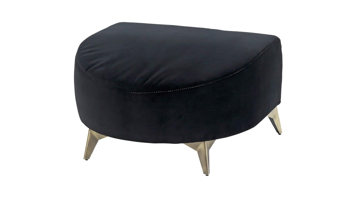 Bild 1 von Hocker Sitzhocker 70 x 61 cm Samtstoff schwarz - YORK