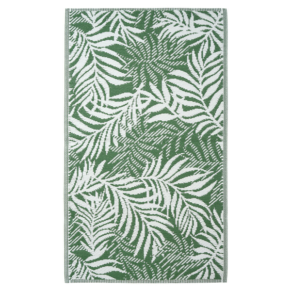 Bild 1 von Outdoor-Teppich 90x150 cm mit Palmenblättern GRÜN / WEISS