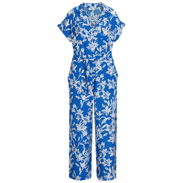 Bild 1 von Damen Jumpsuit mit Bindegürtel BLAU / WEISS