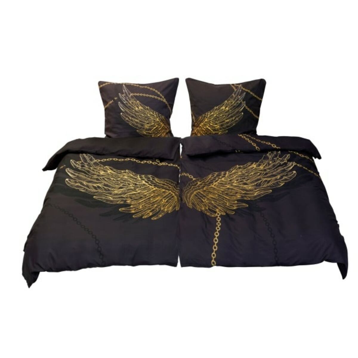 Bild 1 von Microfaser-Partner-Bettwäsche, Engelsflügel, 2 x 80x80/135x200 cm