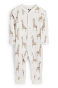 C&A Giraffe-Baby-Schlafanzug, Weiß, Größe: 62