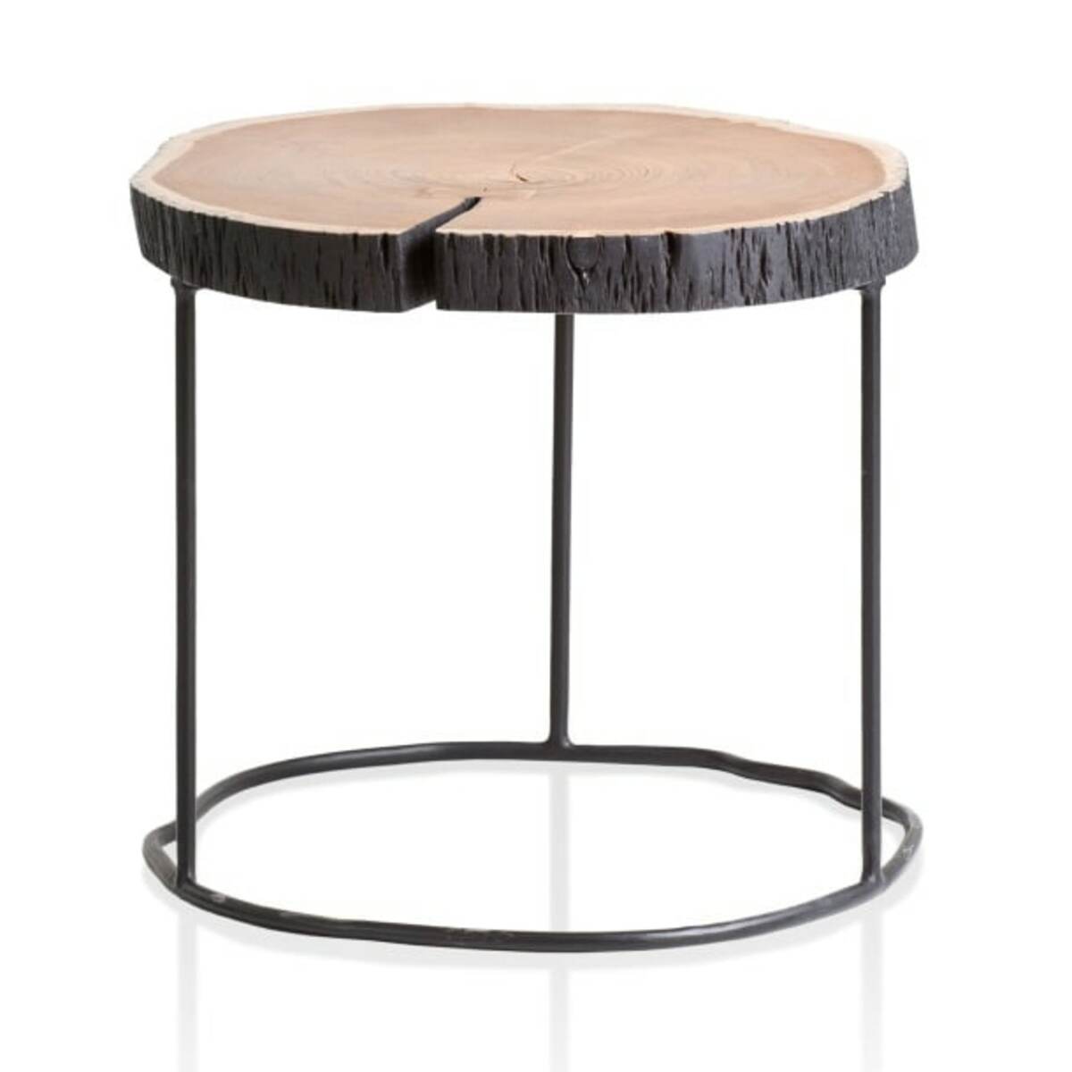 Bild 1 von Couchtisch 45x45x40 cm Akazie Vollholz Naturfarben/schwarz