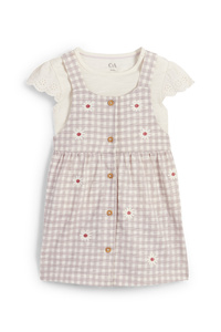 C&A Blümchen-Baby-Outfit-2 teilig, Weiß, Größe: 62