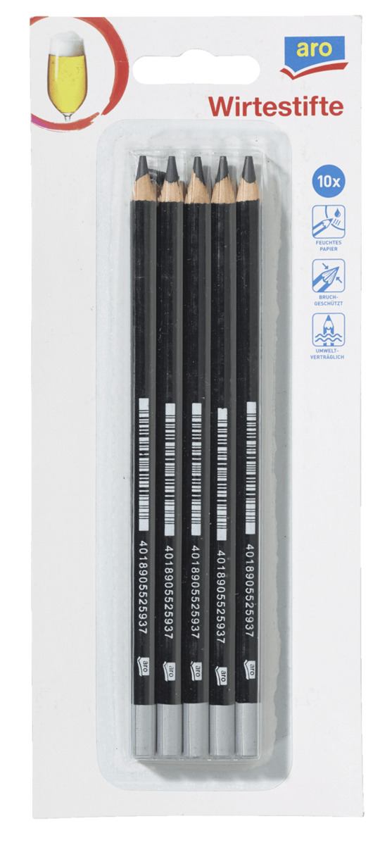 Bild 1 von aro Wirtestift, Holz, schwarz, 10 Stück