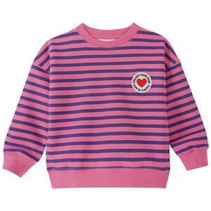 Mädchen Sweatshirt mit Streifen PINK / DUNKELLILA