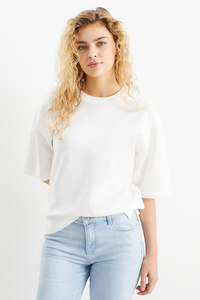 C&A Basic-T-Shirt, Weiß, Größe: XS