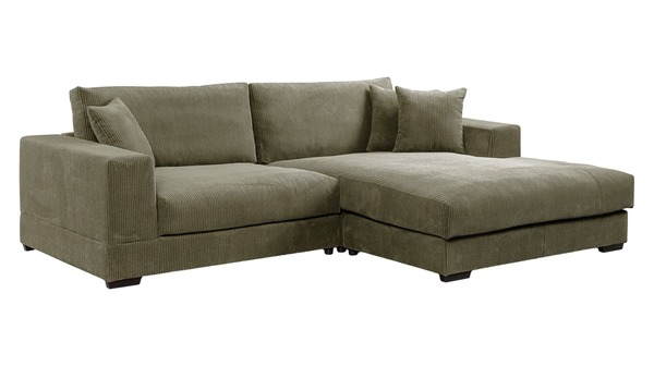 Bild 1 von Ecksofa Cordbezug grün 290 x 195 cm - MALENA