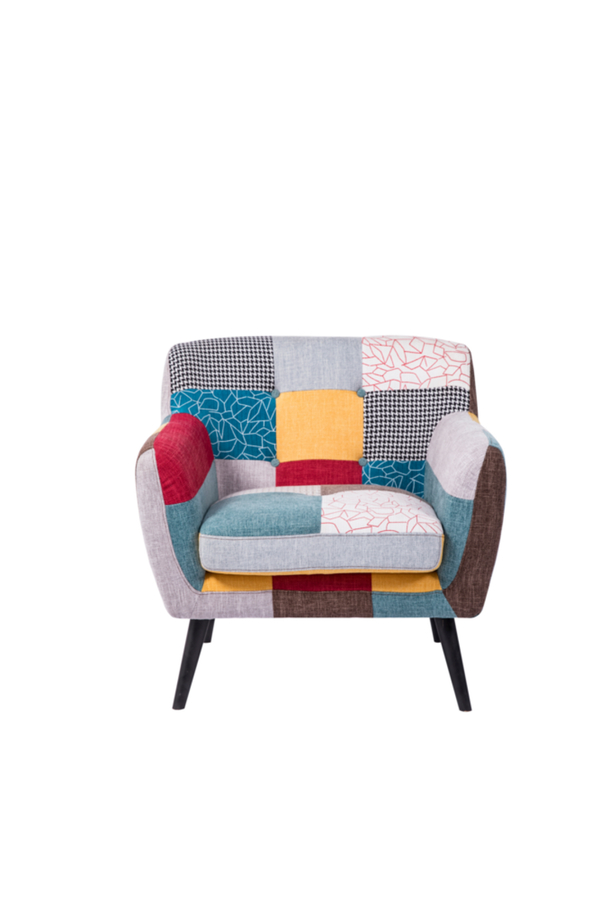 Bild 1 von Trendstabil Skandinavischer Sessel Stoffbezug Patchwork mehrfarbig
